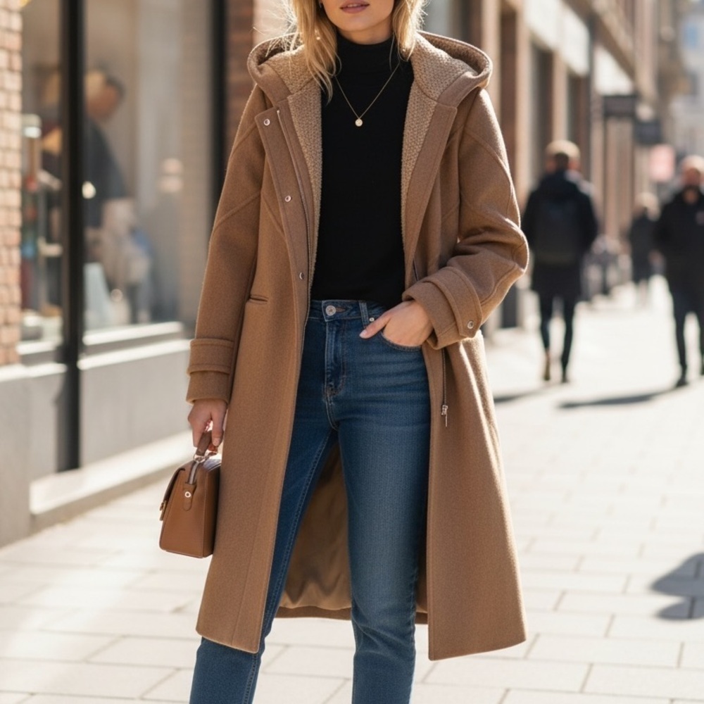 Sandro Phraise hooded wool-blend coat